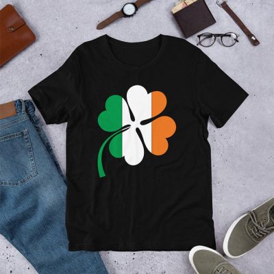 Alternative view of Four Leaf Clover Tri-Colour T-Shirt