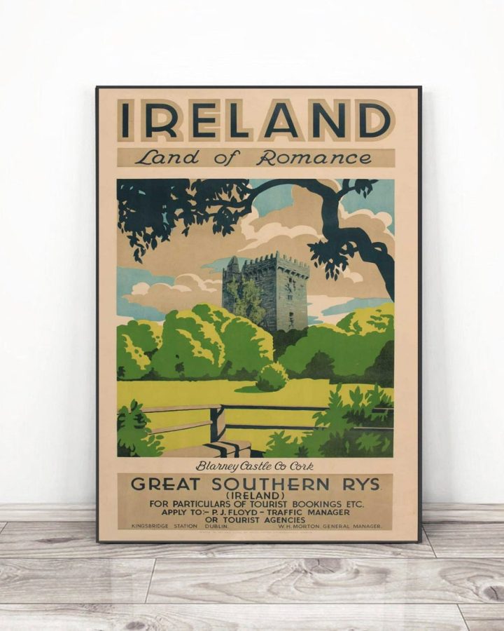 Crok Vintage Blarney Castle Travel Poster 1920-1940