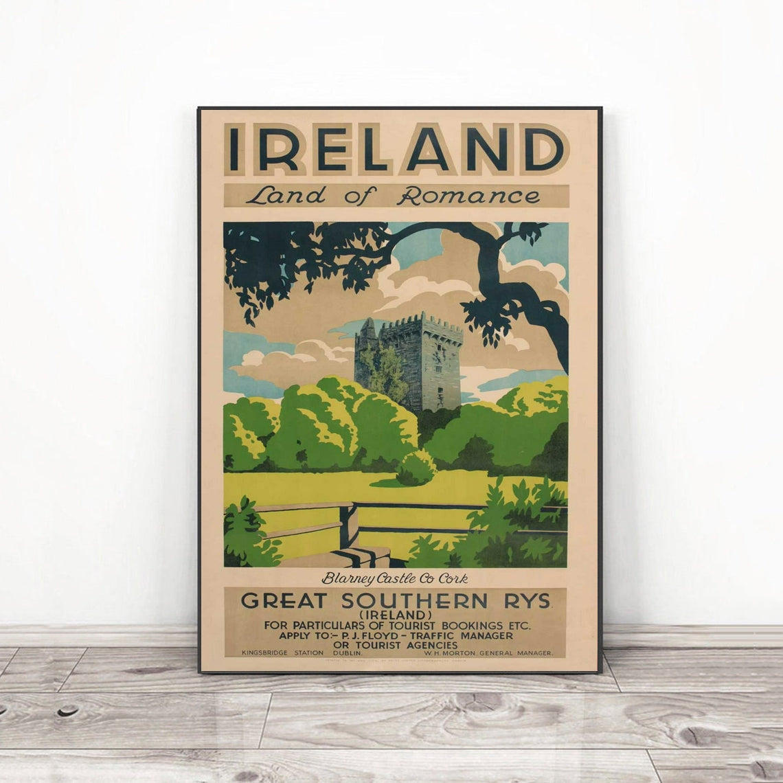 Crok Vintage Blarney Castle Travel Poster 1920-1940 Crok Vintage Blarney Castle Travel Poster 1920-1940