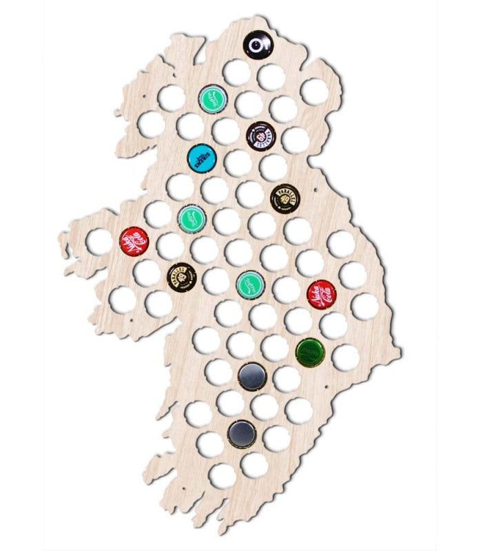 Ireland Beer Cap Map Wall Art