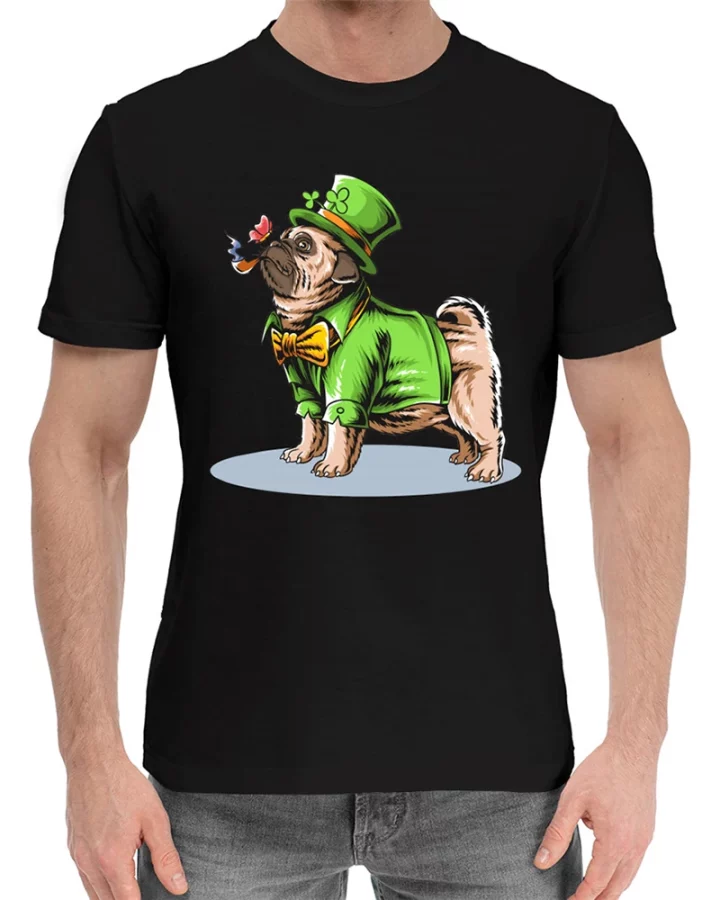 Alternative view of Pug Dog Ireland St. Patrick's Day T-shirt