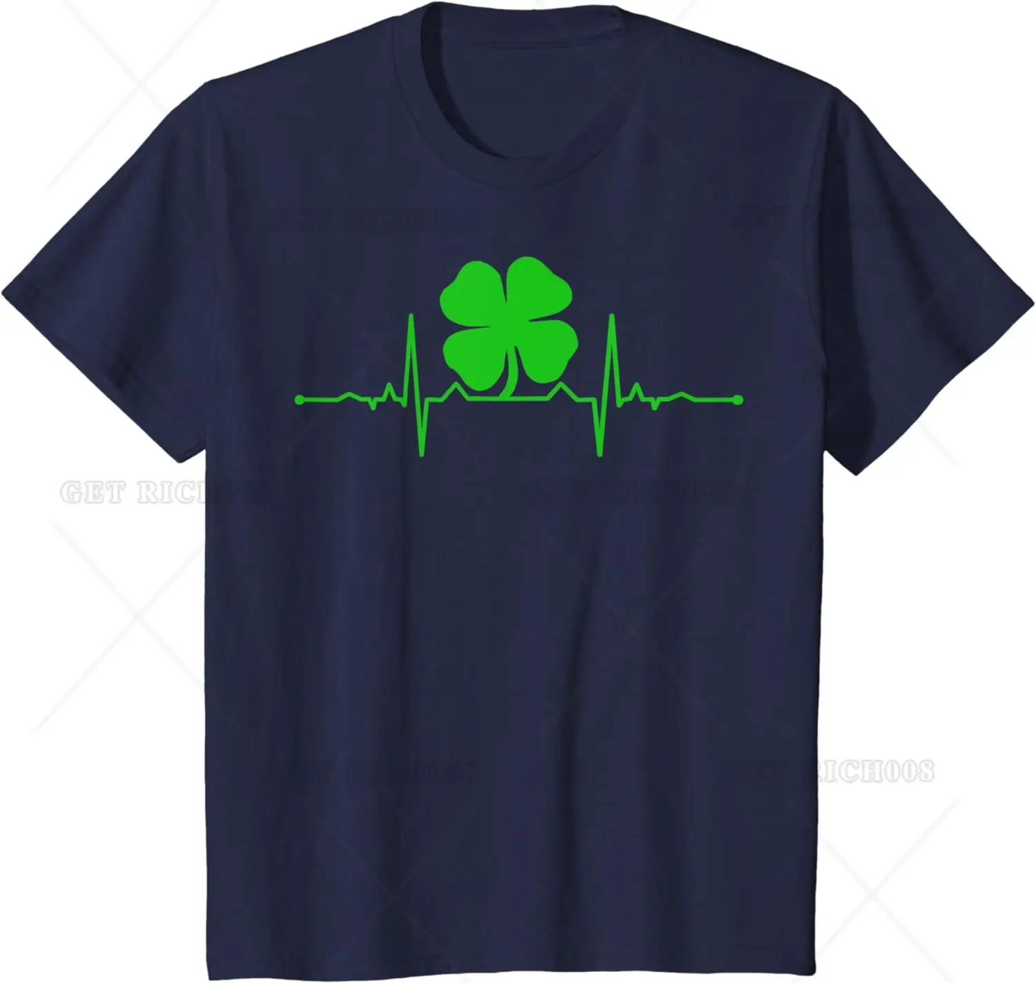 Heartbeat Irish Clover T-shirt Heartbeat Irish Clover T-shirt - Image 2