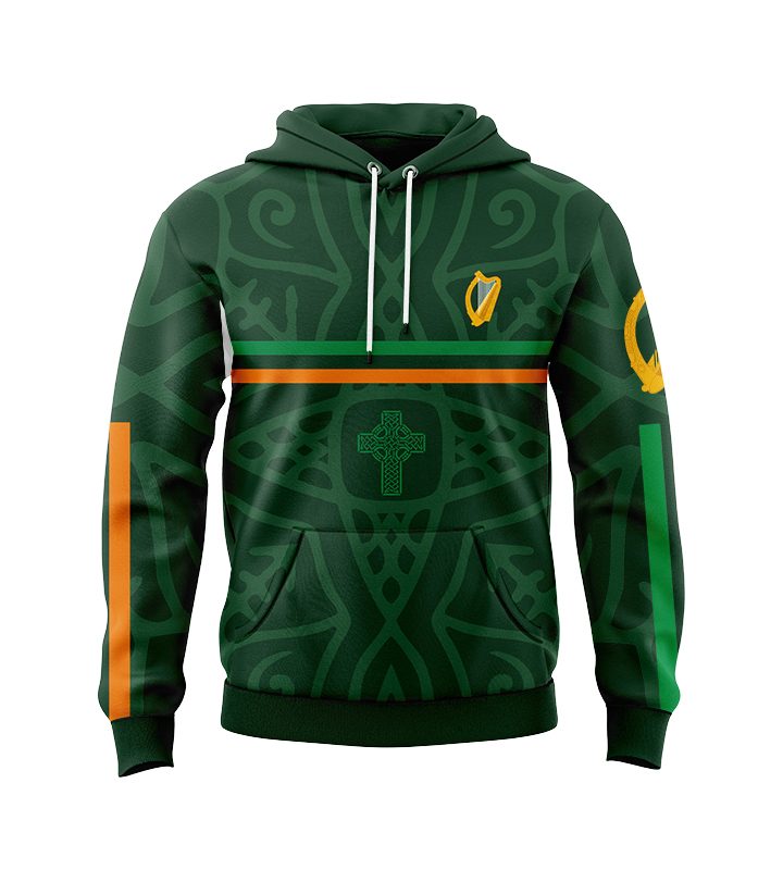 Celtic Cross and Irish harp 1916 Commemoration Hoodie