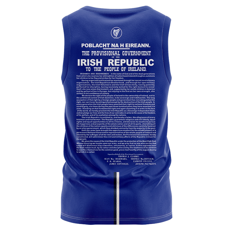 1916 Commemoration Sleeveless Jersey Irish Rugby Sleeveless Vest