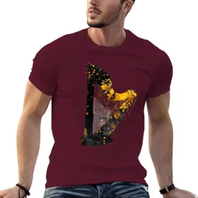 Gold Accented Irish Harp Art T-Shirt Gold Accented Irish Harp Art T-Shirt