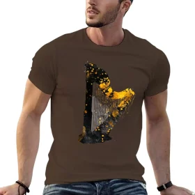 Gold Accented Irish Harp Art T-Shirt Gold Accented Irish Harp Art T-Shirt