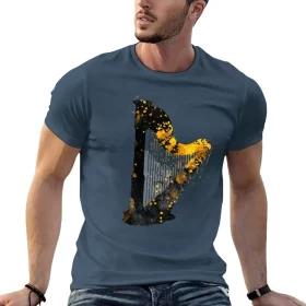 Gold Accented Irish Harp Art T-Shirt Gold Accented Irish Harp Art T-Shirt