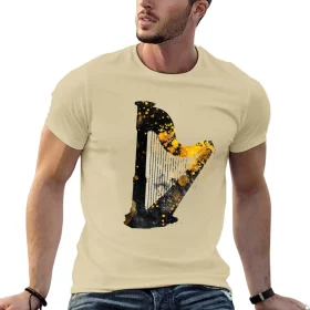 Gold Accented Irish Harp Art T-Shirt Gold Accented Irish Harp Art T-Shirt
