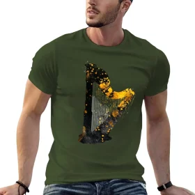 Gold Accented Irish Harp Art T-Shirt Gold Accented Irish Harp Art T-Shirt