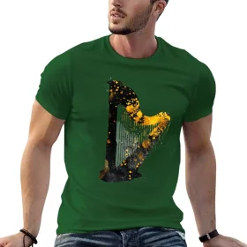 Gold Accented Irish Harp Art T-Shirt Gold Accented Irish Harp Art T-Shirt