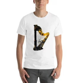 Gold Accented Irish Harp Art T-Shirt Gold Accented Irish Harp Art T-Shirt