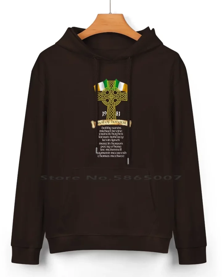 Alternative view of Irish Hunger Strikers Tribute Hoodie 1981 Roll of Honour