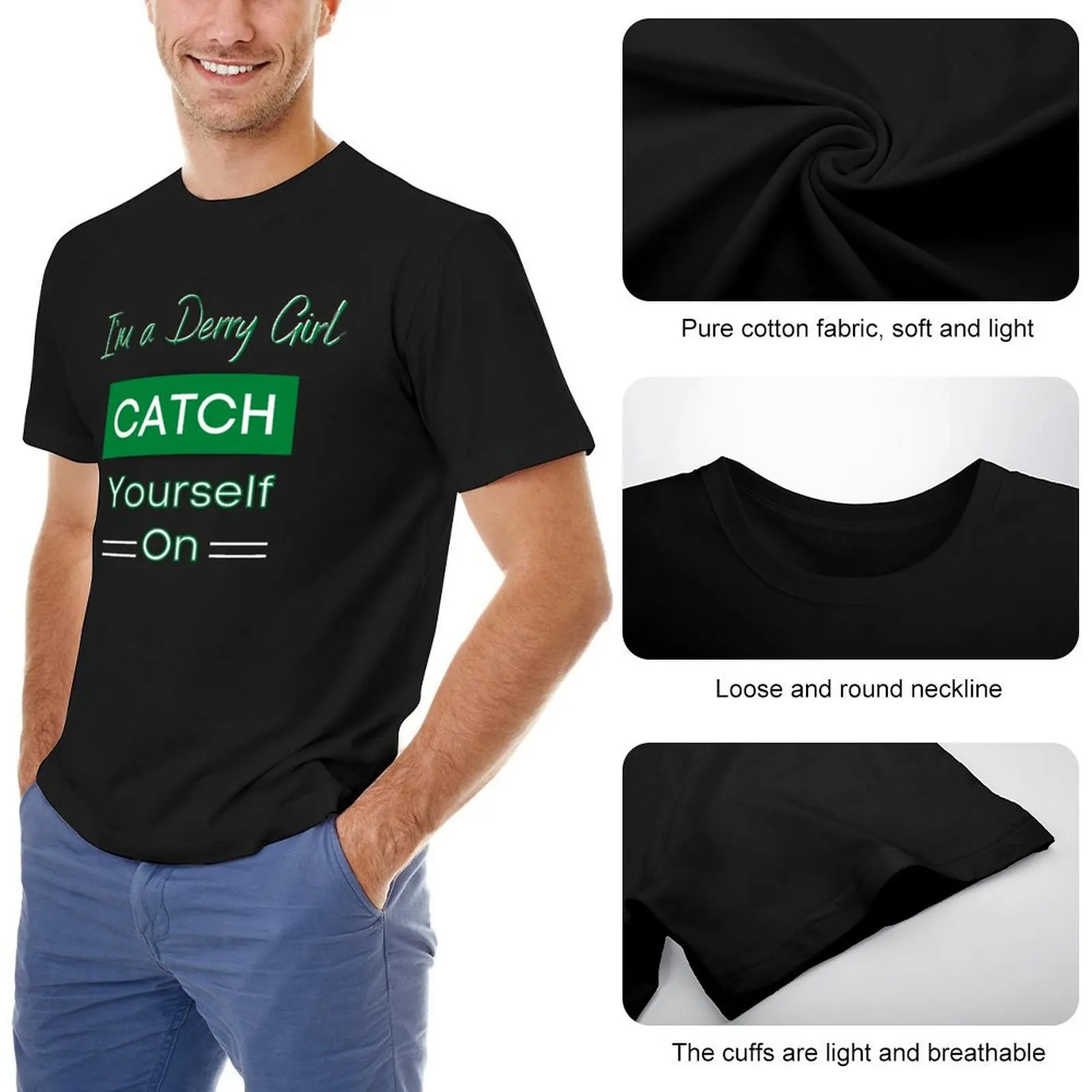 Derry Girl Catch Yourself On Irish T-Shirt Derry Girl Catch Yourself On Irish T-Shirt - Image 5