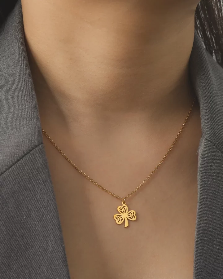Alternative view of Trendy Irish Geometric Pendant Necklace