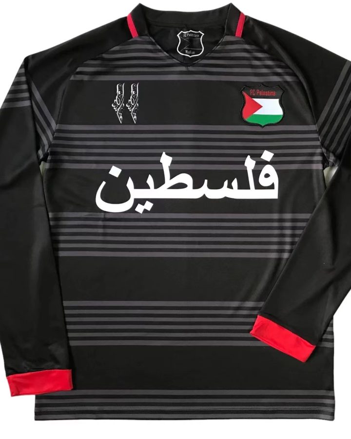 Palestine Long-Sleeved 2023-24 Black And Gray Jersey