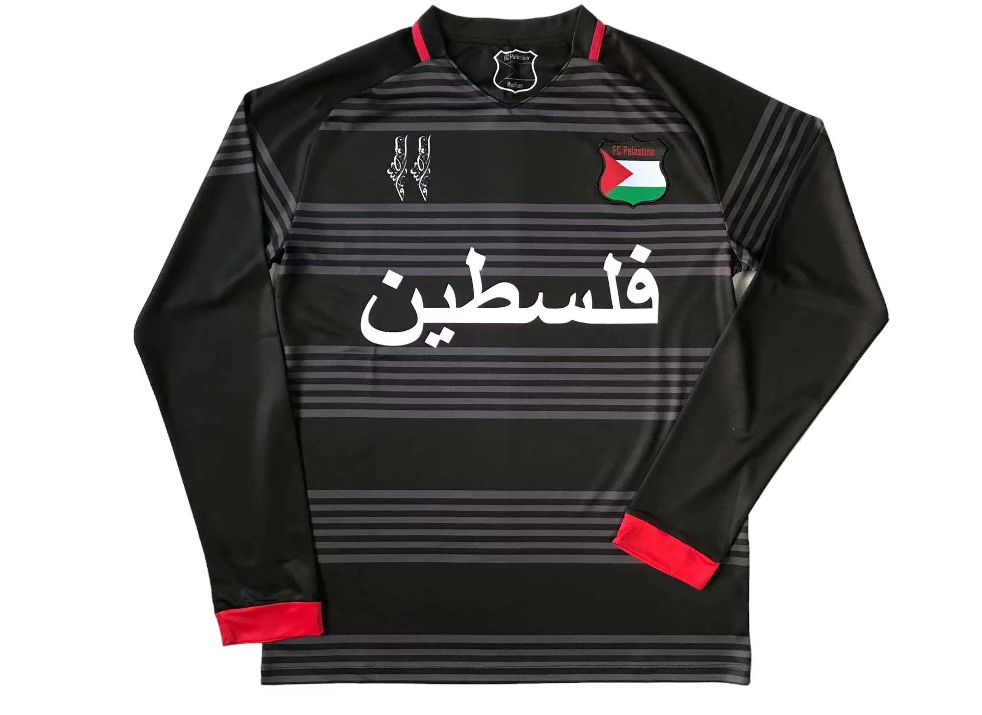 Palestine Long-Sleeved 2023-24 Black And Gray Jersey Palestine Long-Sleeved 2023-24 Black And Gray Jersey