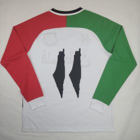 Palestinian 2024/25 Long-Sleeved White Arabic Jersey Palestinian 2024/25 Long-Sleeved White Arabic Jersey