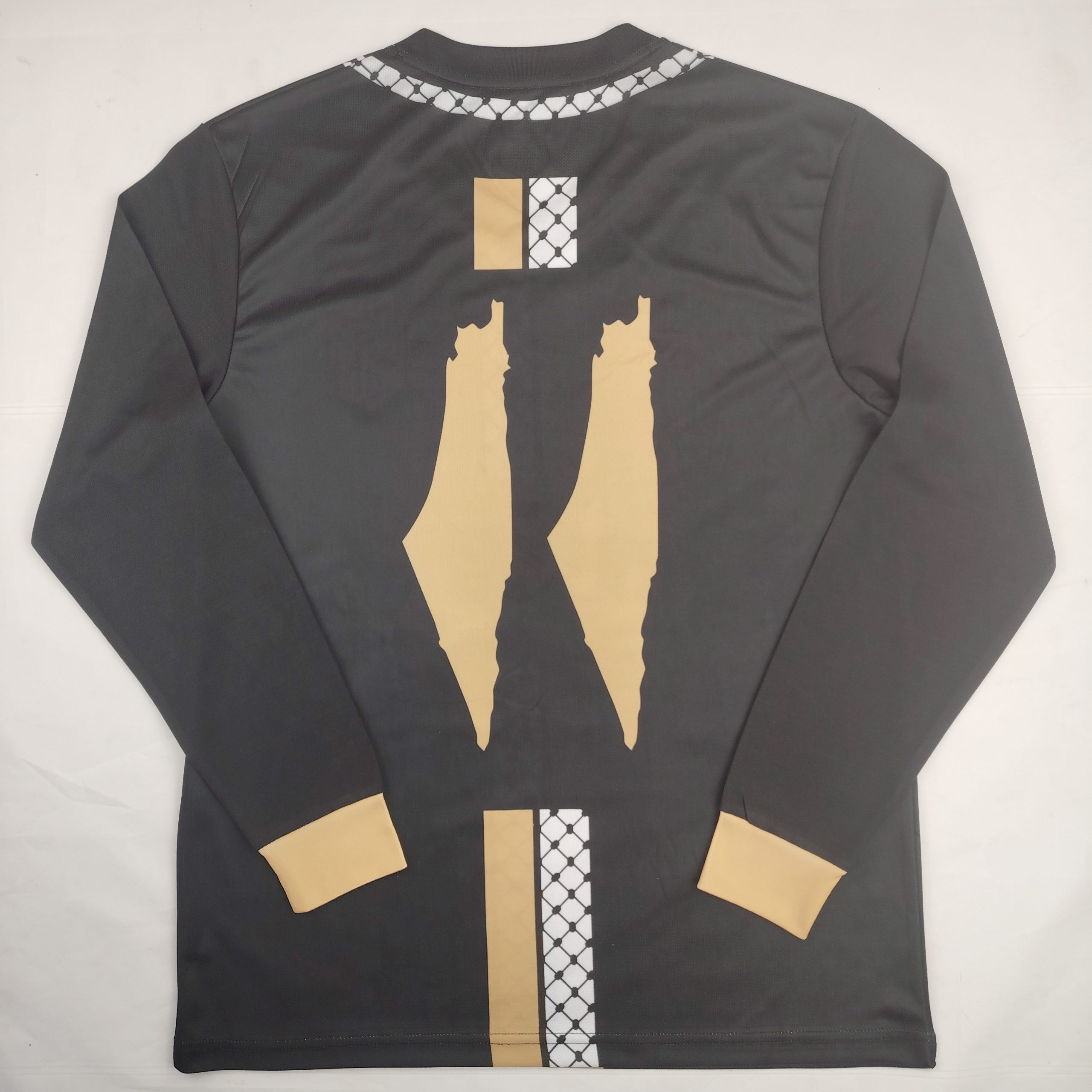 Palestinian 24/25 Long Sleeve Arabic Black Gold Special Jersey Palestinian 24/25 Long Sleeve Arabic Black Gold Special Jersey