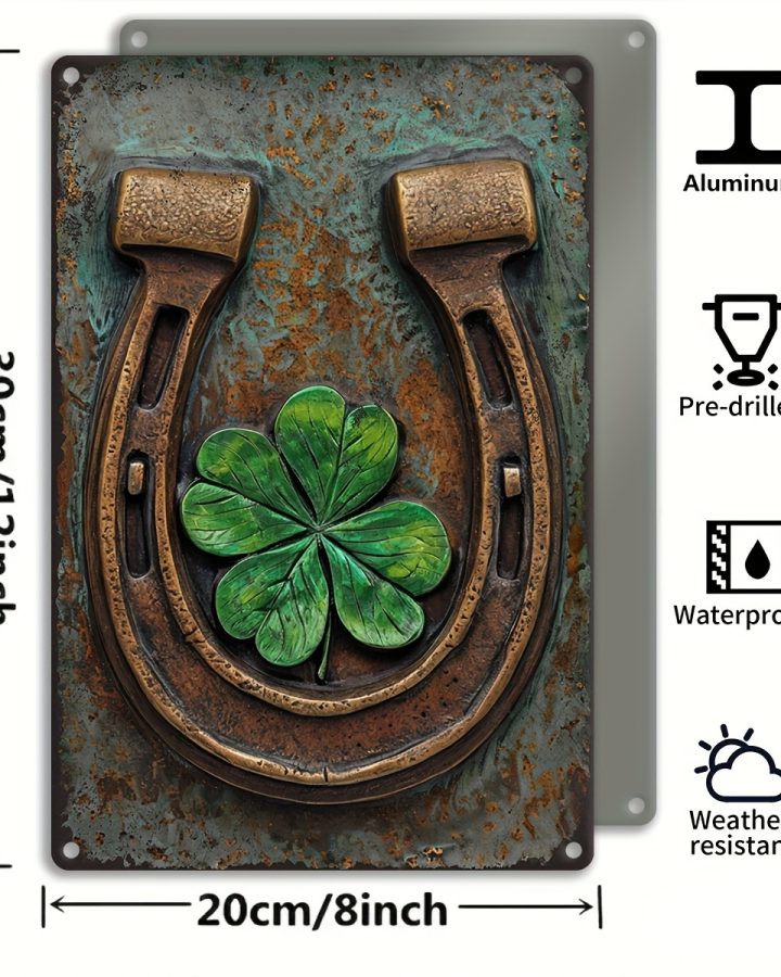 Vintage Irish Harp Clover Wall Décor – Rustic Vintage Irish Harp Clover Wall Décor – Rustic