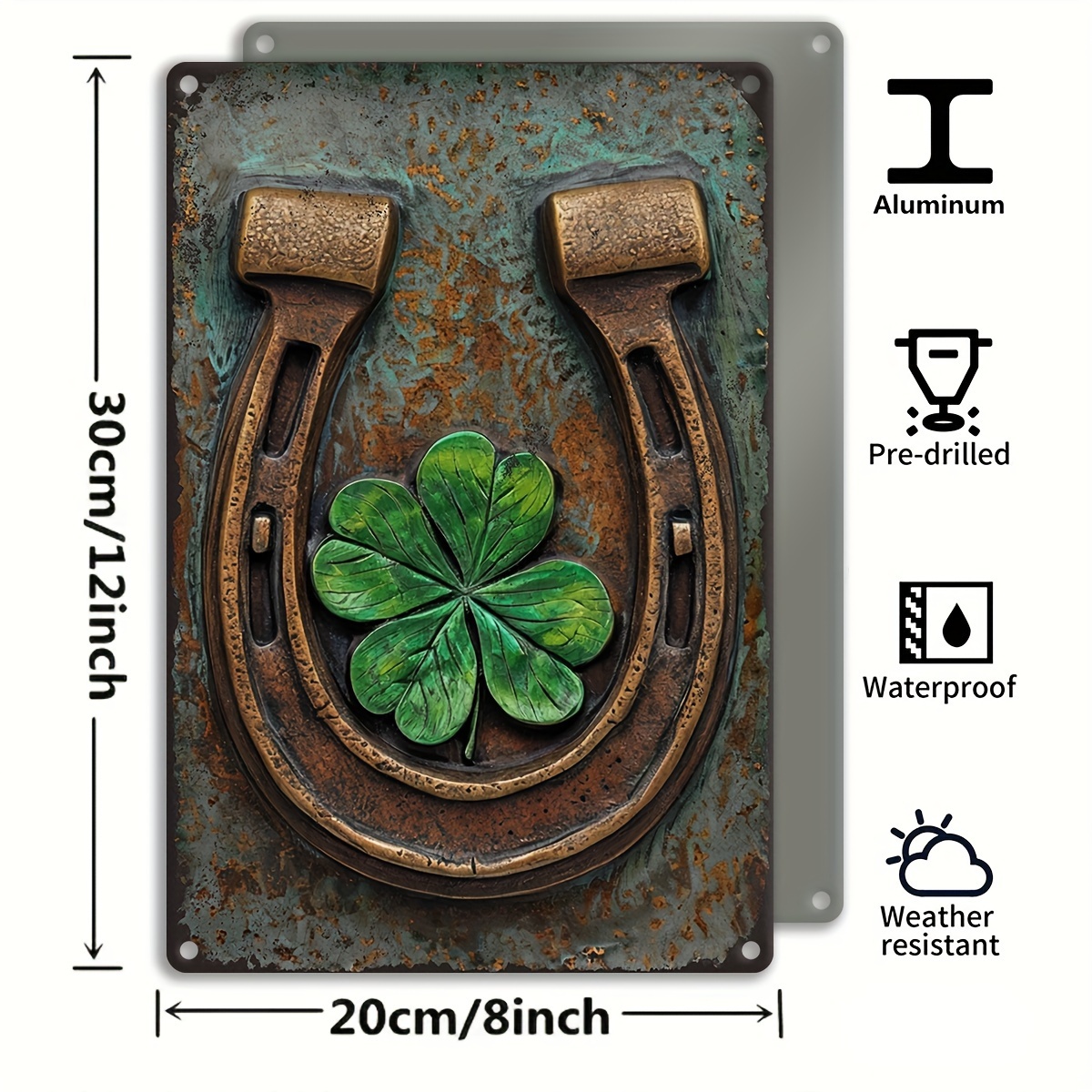 Vintage Irish Harp Clover Wall Décor – Rustic Vintage Irish Harp Clover Wall Décor – Rustic - Image 4