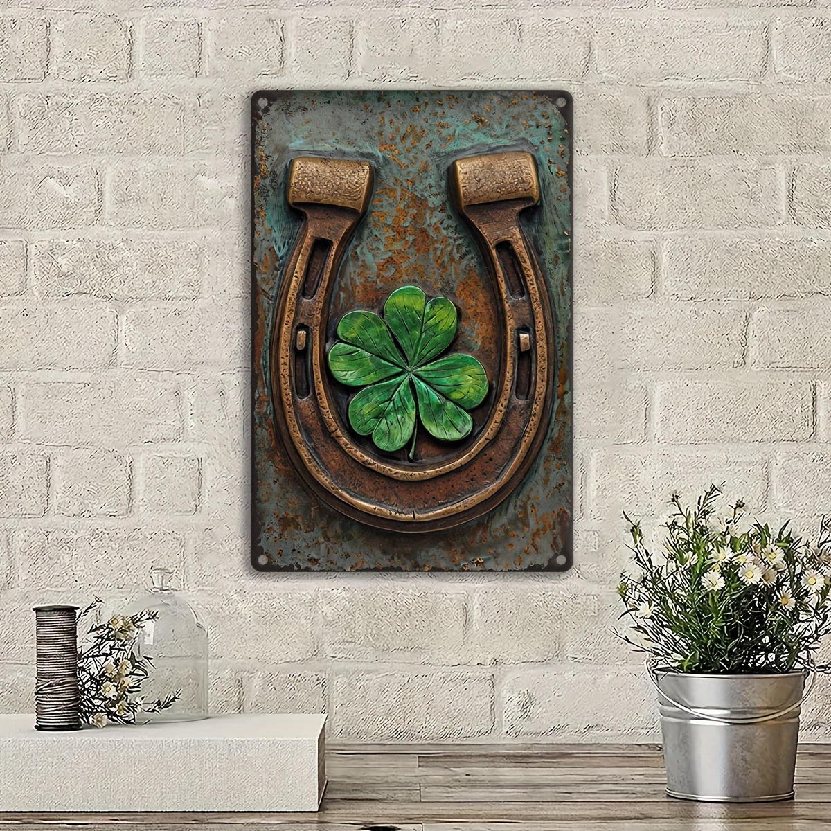 Vintage Irish Harp Clover Wall Décor – Rustic Vintage Irish Harp Clover Wall Décor – Rustic - Image 3