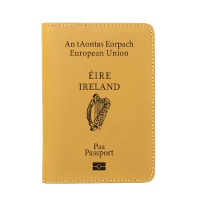 Handmade Irish Passport Cover – Éire Ireland Leather Travel Wallet