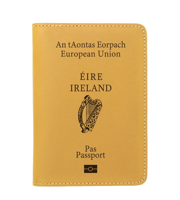 Handmade Irish Passport Cover – Éire Ireland Leather Travel Wallet