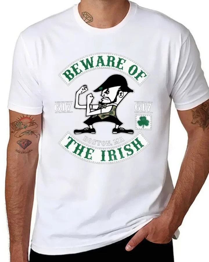 Alternative view of Beware of the Irish – Boston 617 Irish-American T-Shirt