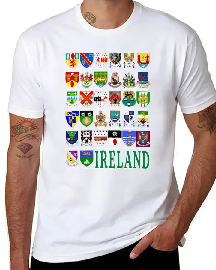 Alternative view of Ireland County Crests T-Shirt – 32 Counties, One Shirt