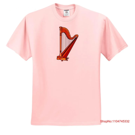 Pink Harp Design Graphic T-shirt