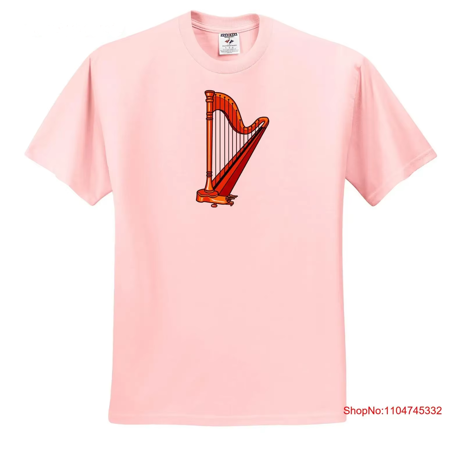 Pink Harp Design Graphic T-shirt Pink Harp Design Graphic T-shirt