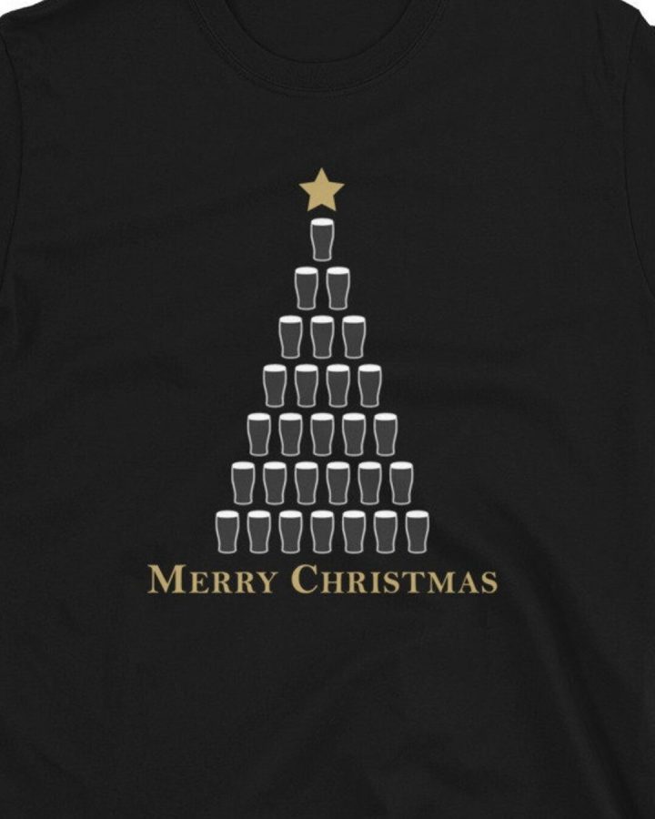 Merry Christmas Pint Tree T-Shirt – Irish Beer Lover Tee