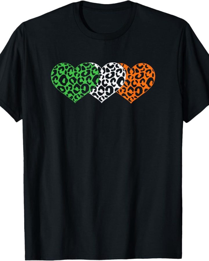 Irish Leopard Print Hearts T-Shirt