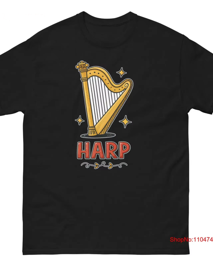 Vintage Harp Graphic Streetwear T-shirt