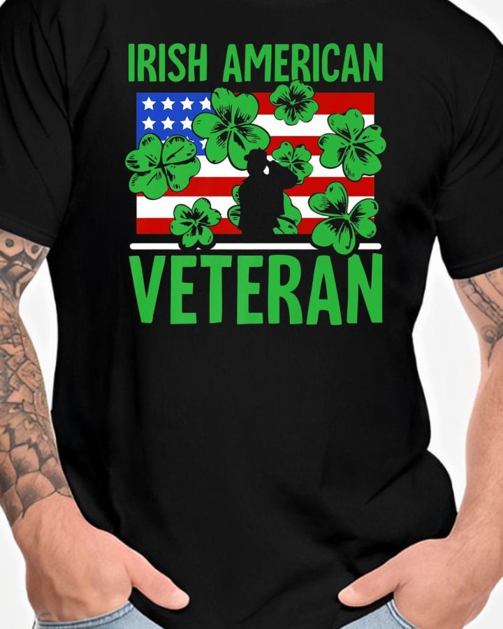 Alternative view of Irish American Veteran T-Shirt