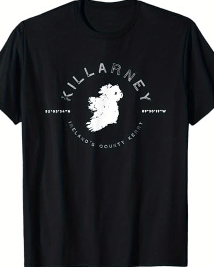Killarney Ireland T-Shirt – County Kerry Irish Map Tee