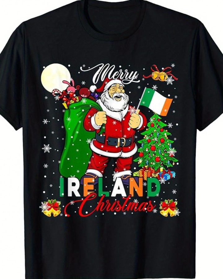Santa Ireland T-Shirt – Merry Christmas Irish Gift Tee Santa Ireland T-Shirt – Merry Christmas Irish Gift Tee