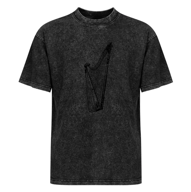 Black Irish Harp T-shirt – Subtle Celtic Style Black Irish Harp T-shirt – Subtle Celtic Style