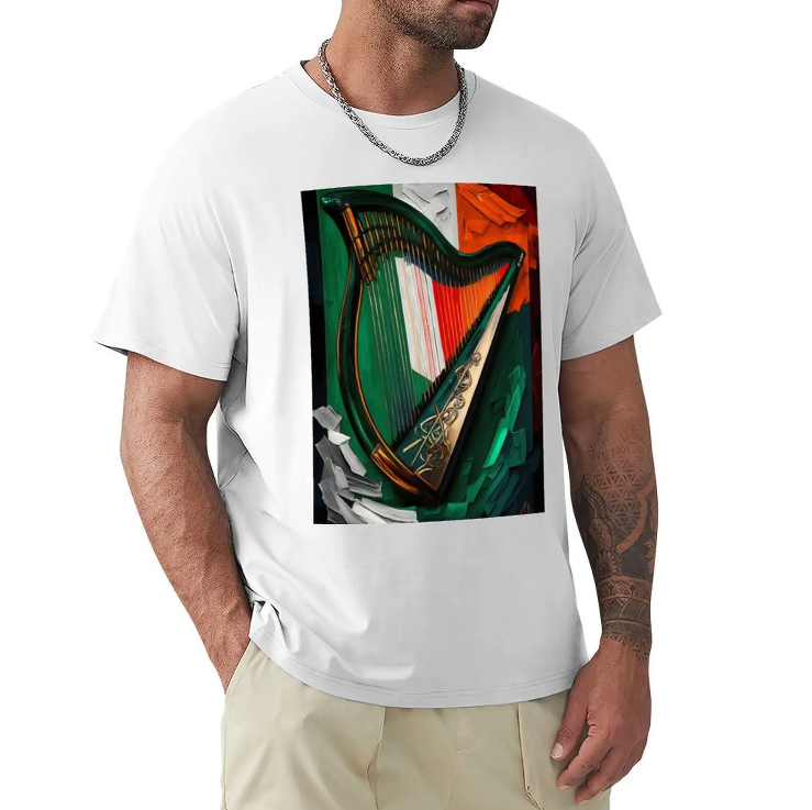 Irish Harp Tricolor Flag T-shirt Irish Harp Tricolor Flag T-shirt