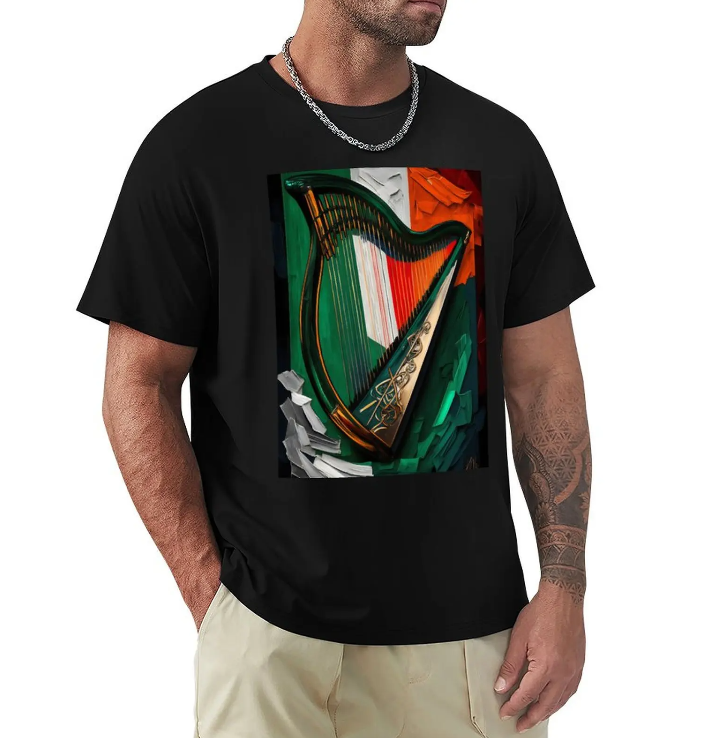Irish Harp Tricolor Flag T-shirt