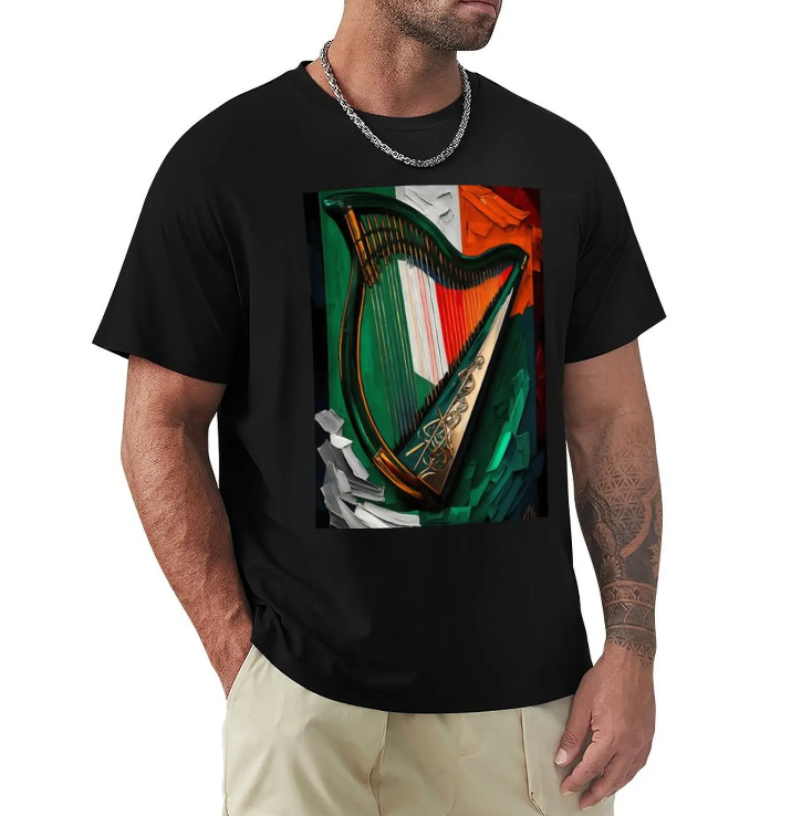 Irish Harp Tricolor Flag T-shirt Irish Harp Tricolor Flag T-shirt