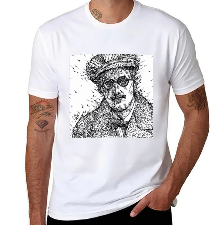 James Joyce Line Art T-shirt – Celebrate Irish Literary Excellence James Joyce Line Art T-shirt