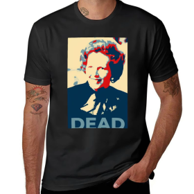Margaret Thatcher Satirical Irish T-shirt - "Dead" Statement Design