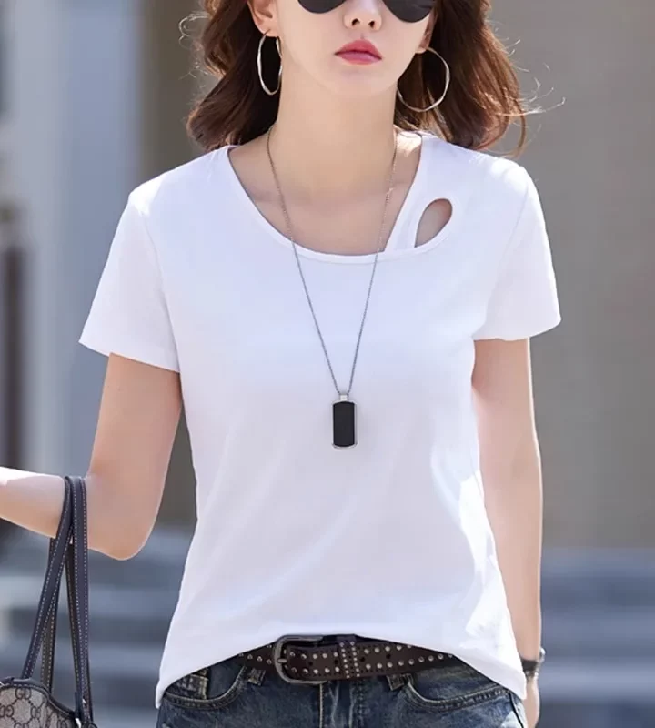 Casual Cut-Out T-Shirt for Women