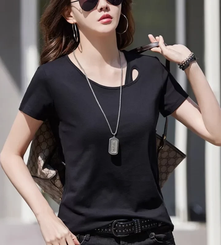 Alternative view of Casual Cut-Out T-Shirt for Women