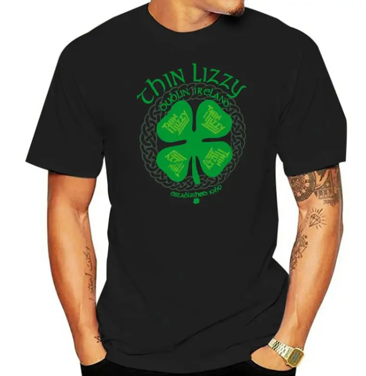 Thin Lizzy Irish Clover T-shirt – Celebrate Dublin’s Rock Icons