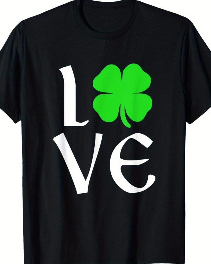 LOVE Shamrock T-Shirt – Irish Four Leaf Clover Tee
