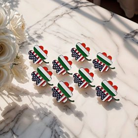 Irish-American Dual Flag Clover Lapel Pin