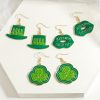 Enamel Shamrock Drop Earrings for Women