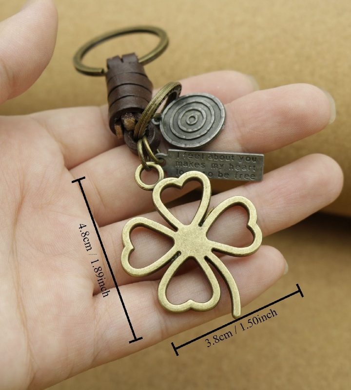 Men’s Lucky Four-Leaf Clover Key Ring